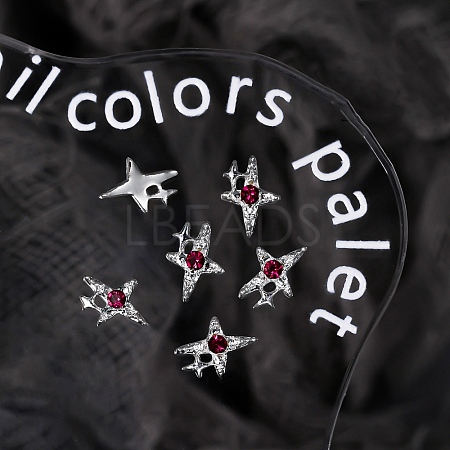 Star Alloy Rhinestone Cabochons MRMJ-WH0075-114-13-1