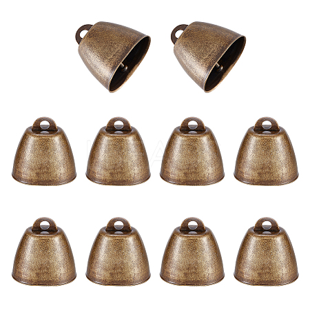 Tibetan Style Iron Bell Pendants LS-FIND-WH0034-22AB-1