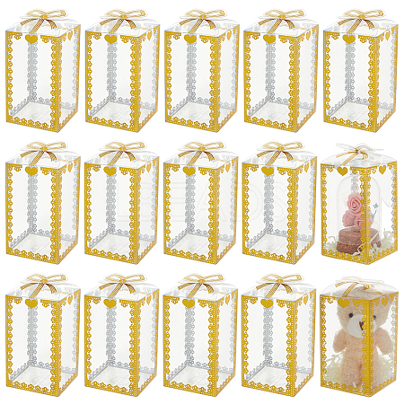 Folding Heart Print Transparent PVC Gift Packing Boxes CON-WH0085-192B-01-1