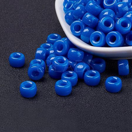 Opaque Acrylic European Large Hole Beads PL338-10-1