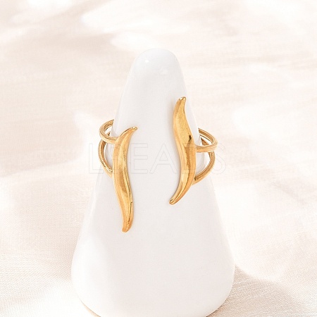 304 Stainless Steel Cuff Open Rings for Women RJEW-H255-01G-04-1