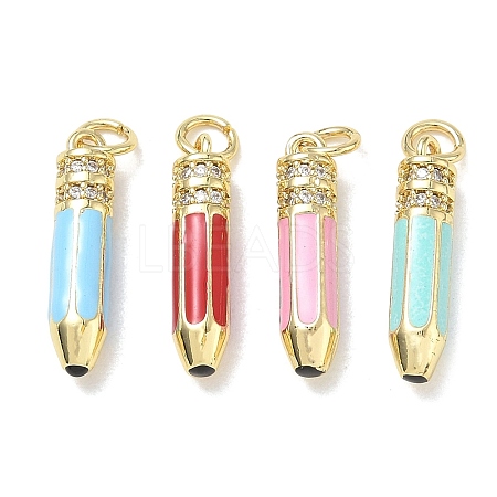 Brass with Crystal Rhinestone & Enamel Pendants RB-CBA6830-10G-03-1