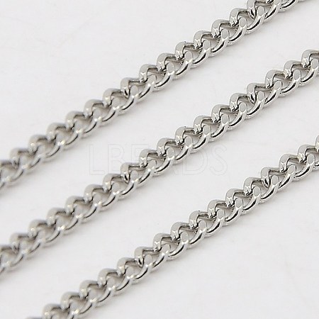 Tarnish Resistant 3.28 Feet 304 Stainless Steel Curb Chain Twist Link Chains X-CHS-K001-18-2.2mm-1