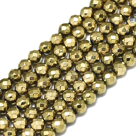 Electroplate Non-magnetic Synthetic Hematite Beads Strands X-G-S352-44A-01-1