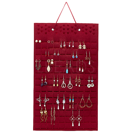 Soft Felt Wall-Mounted Earring Hanging Display Bags AJEW-WH0020-69-1