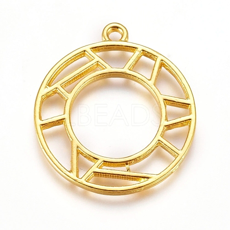 Zinc Alloy Open Back Bezel Pendants PALLOY-D199-05G-1