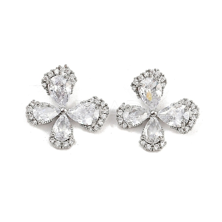 Brass Micro Pave Cubic Zirconia Pendants KK-H078-26P-1