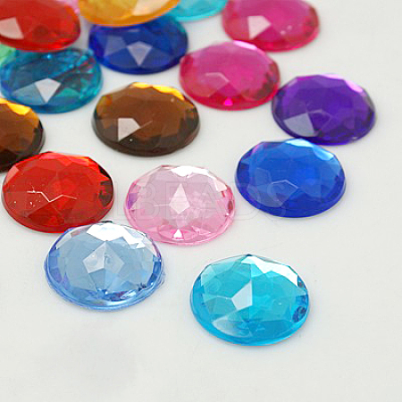 Imitation Taiwan Acrylic Rhinestone Flat Back Cabochons GACR-D003-18mm-M-1