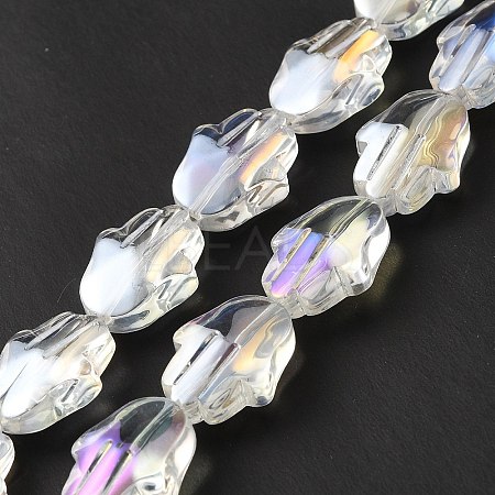 Transparent Electroplate Glass Beads Strands EGLA-F159-AB02-1
