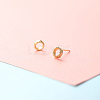 Brass Micro Pave Clear Cubic Zirconia Stud Earrings FS-WGE47D1-12-1