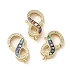 Brass Micro Pave Cubic Zirconia Lobster Claw Clasps KK-K385-010G-1
