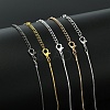 5Pcs 5 Colors Brass Square Snake Chain Necklace Making MAK-YW0001-24-1