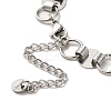 Non-Tarnish 304 Stainless Steel Flat Round Link Chain Bracelet BJEW-Q776-02B-01-5