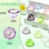 35Pcs 7 Colors UV Plating Acrylic Bead Caps OACR-CJ0002-36-2