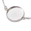 304 Stainless Steel Round Cabochon Setting Bracelets BJEW-JB11089-02-3