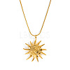 304 Stainless Steel Vintage Sun Spiral Pendant Necklaces for Women WV2737-5