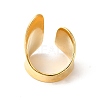 Ion Plating(IP) 304 Stainless Steel Twist Flat Open Cuff Ring for Women RJEW-E063-28G-3