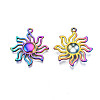 Rack Plating Rainbow Color Alloy Pendants PALLOY-S180-310-3