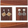 4Pcs 2 Style Black Walnut Earring Display Stand EDIS-FG0001-45-1