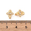 Brass Micro Pave Clear Cubic Zirconia Hook Clasps KK-H513-12G-3