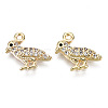 Brass Micro Pave Clear Cubic Zirconia Charms KK-T056-55G-NF-1