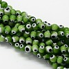 Handmade Evil Eye Lampwork Round Bead Strands LAMP-L055-8mm-11-1