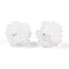 Polymer Clay Rhinestone Beads with Embossed Resin Roses RESI-T059-04A-1