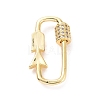 Brass Micro Pave Clear Cubic Zirconia Keychain Clasps ZIRC-TAC0005-02B-G-2