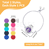 2Sets 2 Styles 316 Surgical Stainless Steel Rhinestone Diffuser Locket Slider Bracelets BJEW-FI0001-84A-2