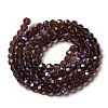 Electroplate Transparent Glass Beads Strands EGLA-A035-T6mm-L13-2