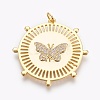 Brass Micro Pave Cubic Zirconia Pendants ZIRC-O026-23G-NR-1