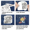 4 Sheets 11.6x8.2 Inch Stick and Stitch Embroidery Patterns DIY-WH0455-153-3