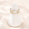 304 Stainless Steel Double Color Cuff Rings RJEW-S635-01GP-21-2