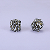 Colorful Pattern Printed Silicone Beads SI-JX0022A-17-1