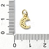 Moon Theme Brass Micro Pave Clear Cubic Zirconia Charms KK-H475-57G-03-3