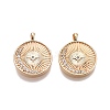 Brass Micro Pave Clear Cubic Zirconia Pendants KK-C005-07G-2