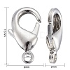 Platinum Brass Lobster Claw Clasps X-KK-903-N-NF-4