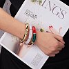 5Pcs 5 Colors Acrylic Curved Tube Stretch Bracelets Set BJEW-SW00069-3