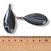 Dyed & Heated Natural Black Banded Agate Pendants GG-CBACB71-02P-11-3