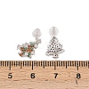 925 Sterling Silver Cubic Zirconia Stud Earrings EJEW-F394-01B-P-3