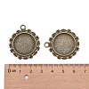 Vintage Flat Round Alloy Pendant Cabochon Settings X-PALLOY-N0088-66AB-NF-3