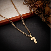 1Pc 304 Stainless Steel Figaro Chain Number Pendant Necklaces NJEW-BBC0001-28D-G-4