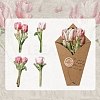 8Pcs 4 Styles Paper Adhesive Flower Decorative Stickers PW-WG14038-02-1