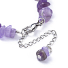 Natural Amethyst Chip Bracelets BJEW-JB04489-02-3