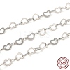 Anti-Tarnish Rhodium Plated 925 Sterling Silver Heart Link Chains STER-NH0001-28B-P-1