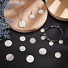  18Pcs 3 Style 201 Stainless Steel Flat Round Tag Pendants STAS-NB0001-21-2