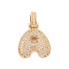 Brass Micro Pave Clear Cubic Zirconia Pendants KK-B099-01G-A-1