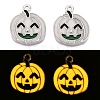 Halloween Theme Rack Plating Luminous Alloy Enamel Pendants ENAM-N056-229P-1