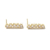 Rectangle Rack Plating Brass Cubic Zirconia Stud Earrings for Women EJEW-K245-15G-1