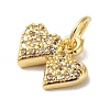 Rack Plating Brass & Clear Cubic Zirconia Pendants KK-L216-051G-2